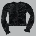 USA Made Ooh La La Long Sleeve Burnout Velvet Jacket with Chaine trim