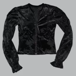 USA Made Ooh La La Long Sleeve Burnout Velvet Jacket with Chaine trim
