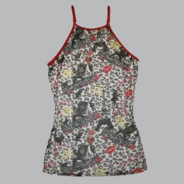 USA Made Ooh La La Graffiti Art Tank with Cut in Shoulders and Adjustable Straps