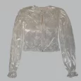 USA Made Ooh La La Long Sleeve Burnout Velvet Jacket with Chaine trim