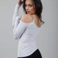 USA Made Ooh la la Women’s Knit Long Sleeve Off the Shoulder with Chaine Trim