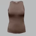 USA Made Ooh la la Women’s Knit Sleeveless Crew Neck Tank Top w Cut in Shoulders