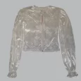 USA Made Ooh La La Long Sleeve Burnout Velvet Jacket with Chaine trim