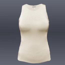USA Made Ooh la la Women's Knit Sleeveless Crew Neck Tank Top w Cut in Shoulders
