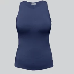 USA Made Ooh la la Women's Knit Sleeveless Crew Neck Tank Top w Cut in Shoulders